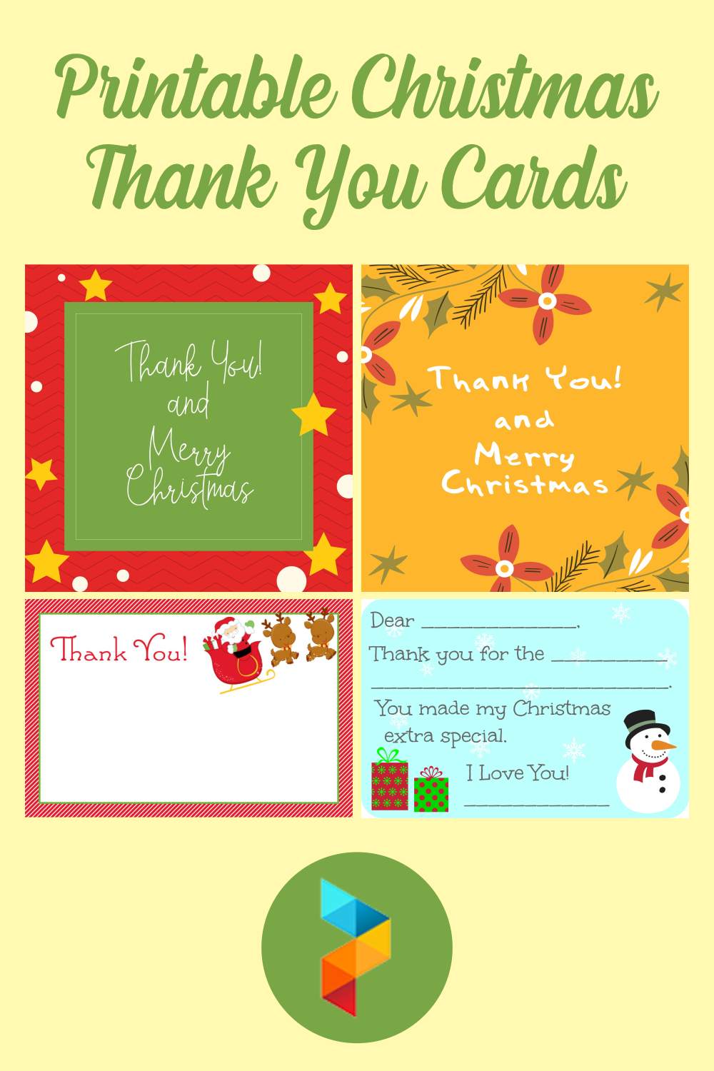 10 Best Free Printable Christmas Thank You Cards PDF for Free at Printablee