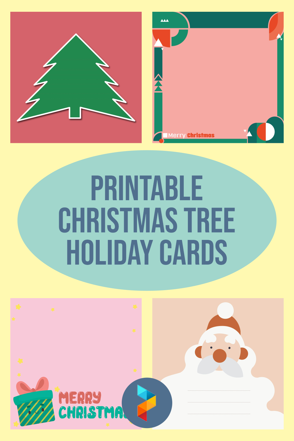 Printable Christmas Tree Holiday Cards