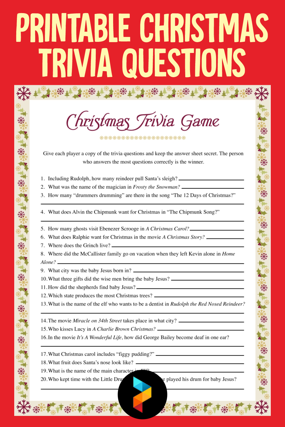 10 Best Printable Christmas Trivia Questions