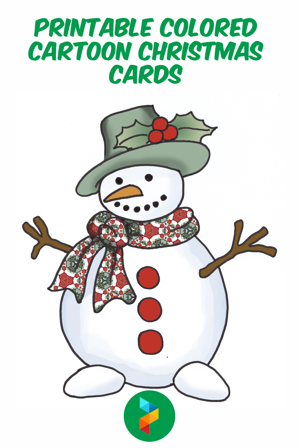 Colored Cartoon Christmas Cards