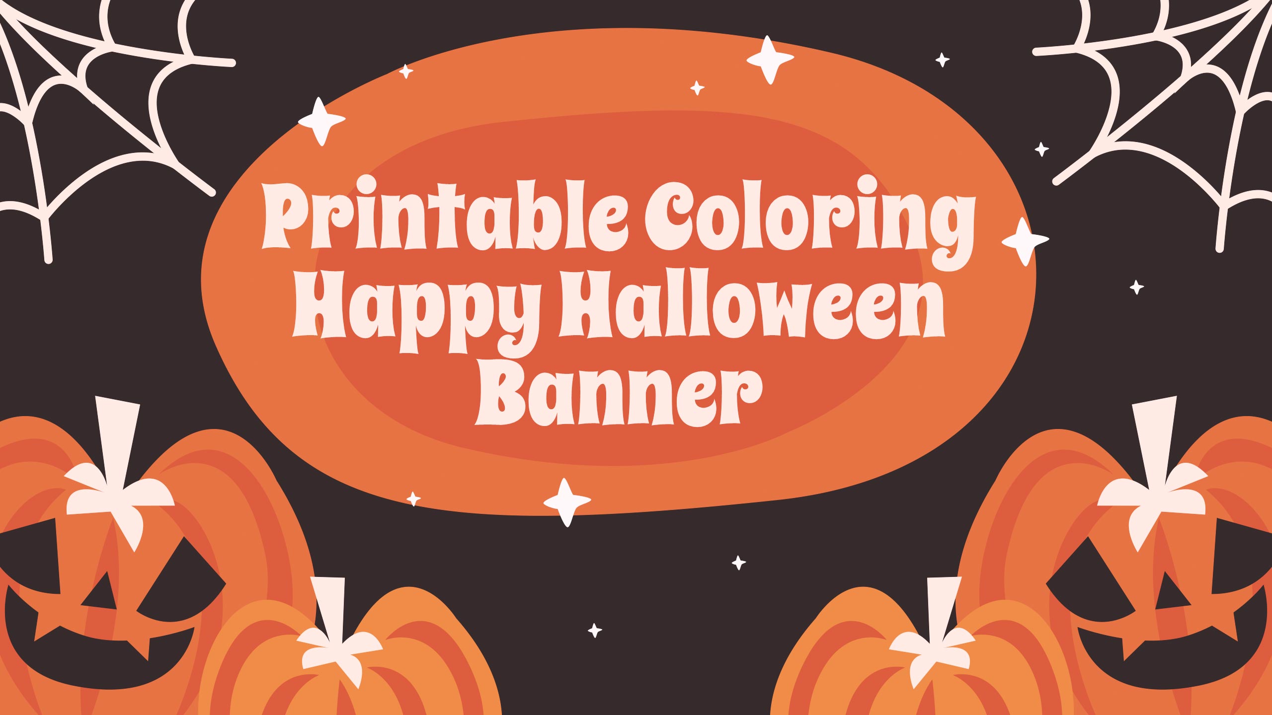 Printable Coloring Happy Halloween Banner