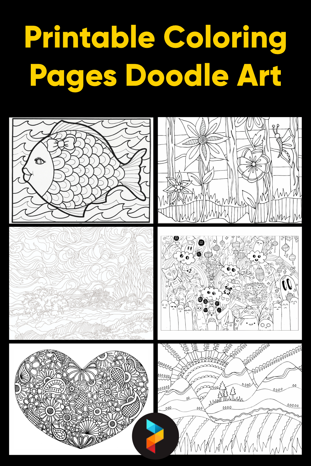 Printable Coloring Pages Doodle Art