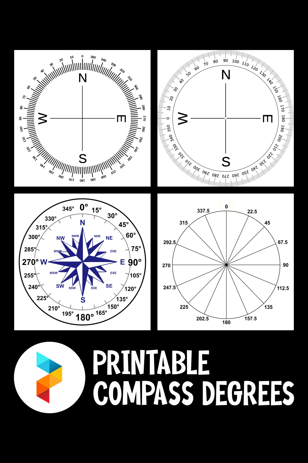Printable Compass Degrees