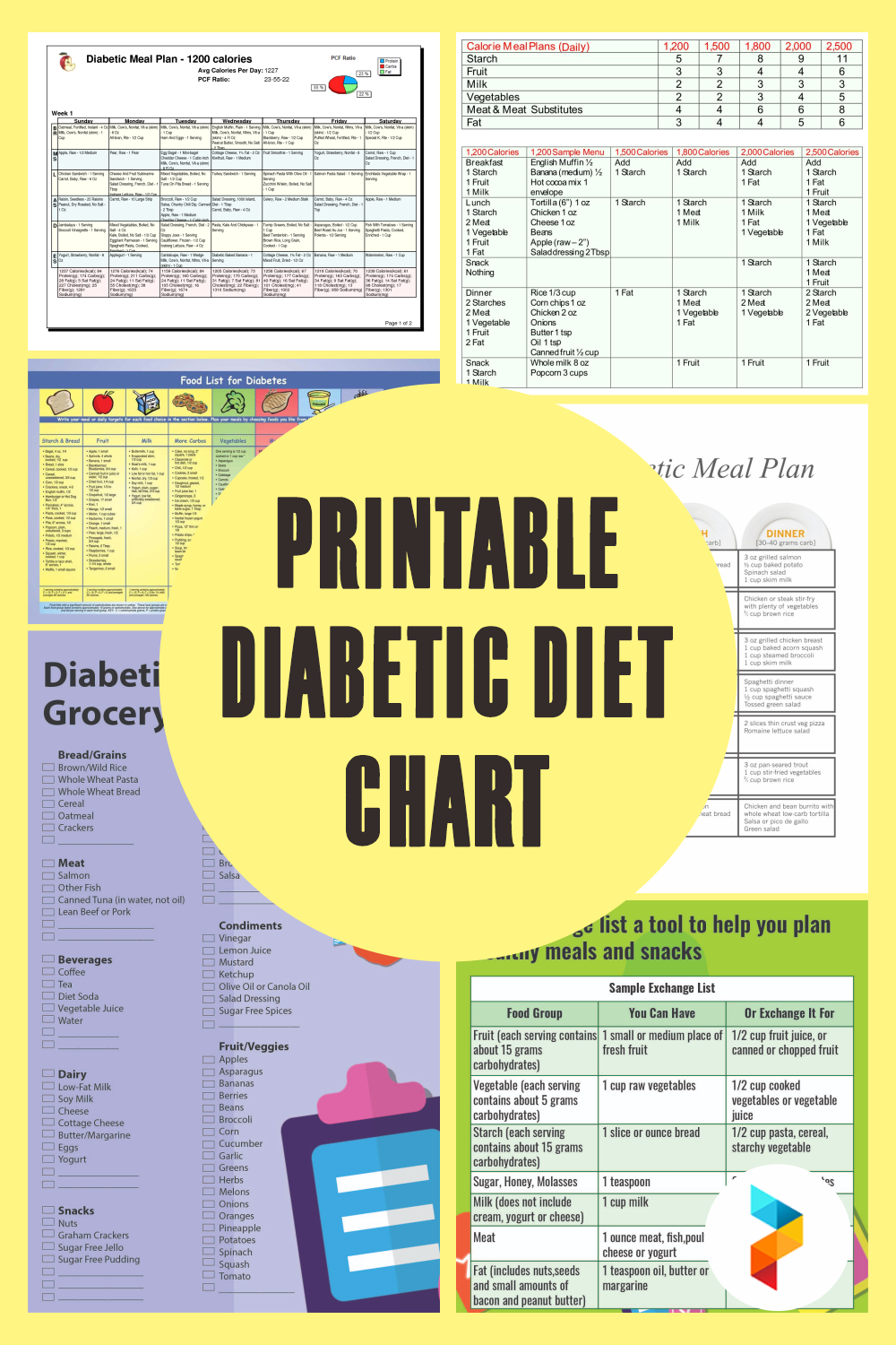 diabetic weightloss meal plan chart pdf