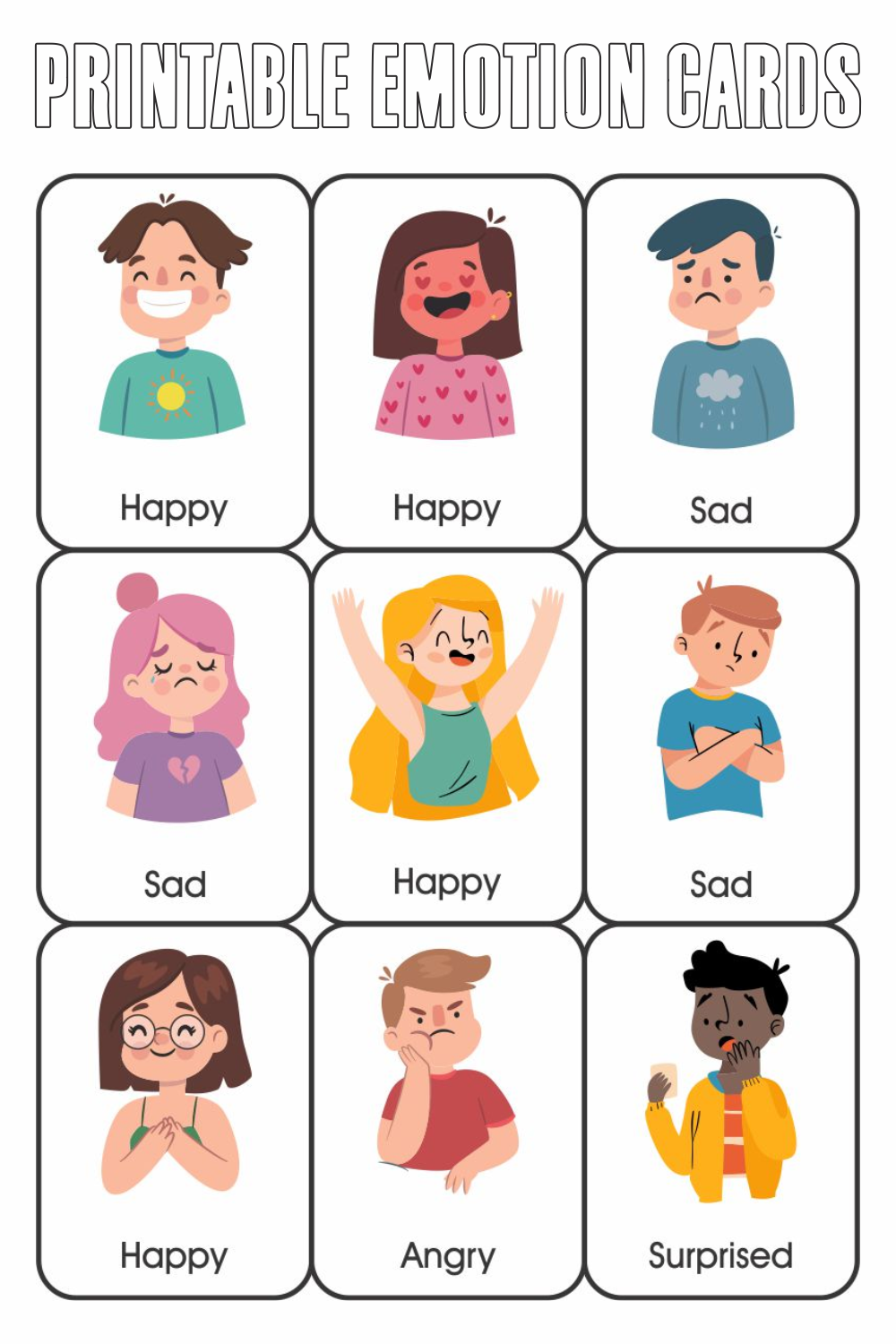 10 Best Printable Emotion Cards Printablee