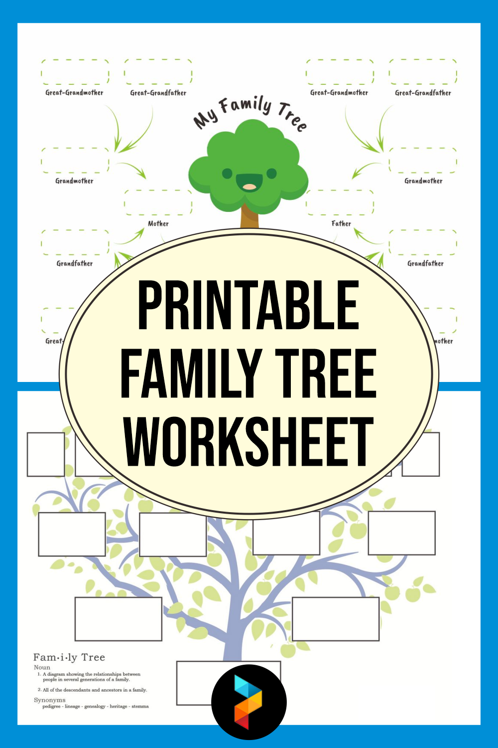 family tree coloring pages for kids