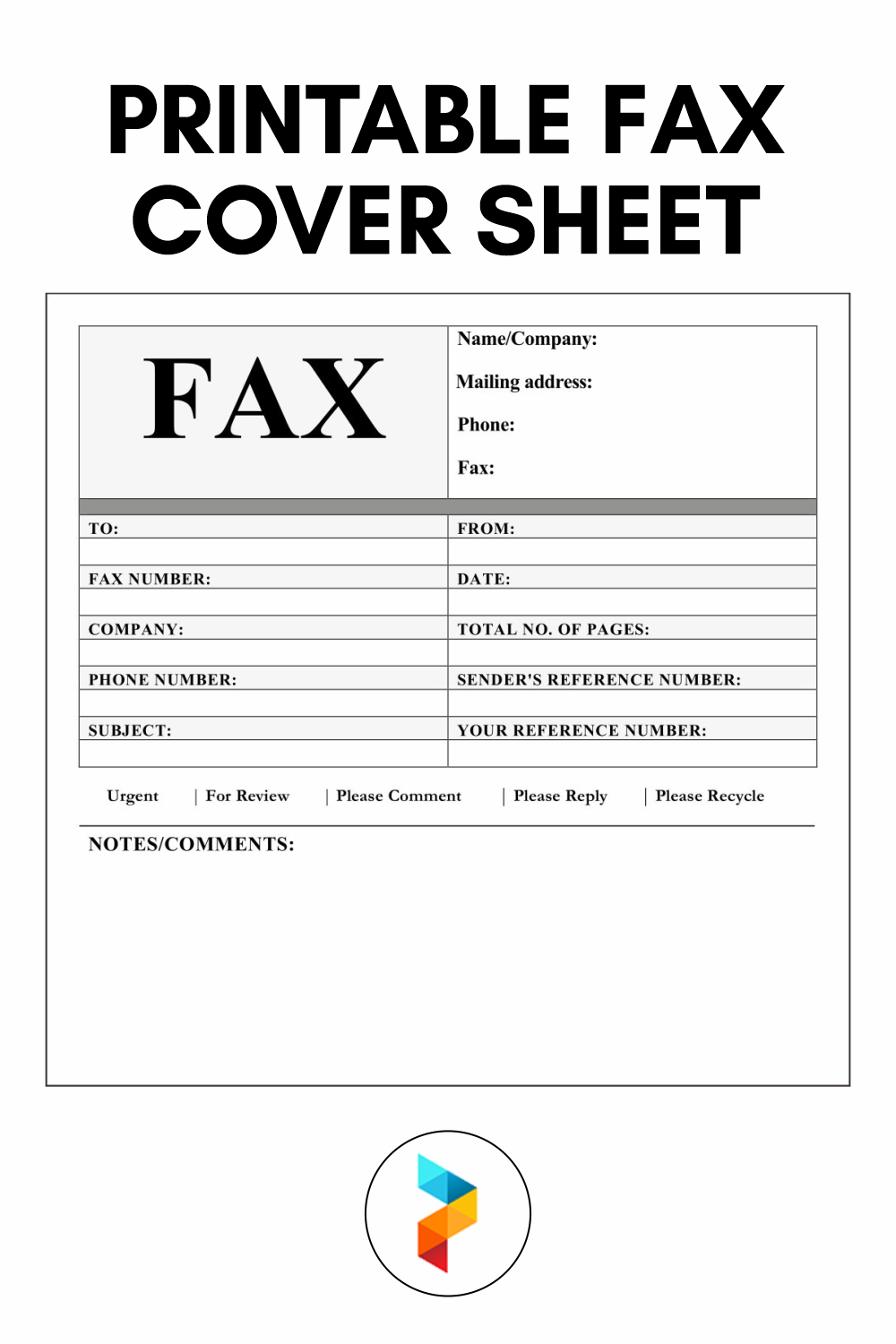 attention fax cover sheet