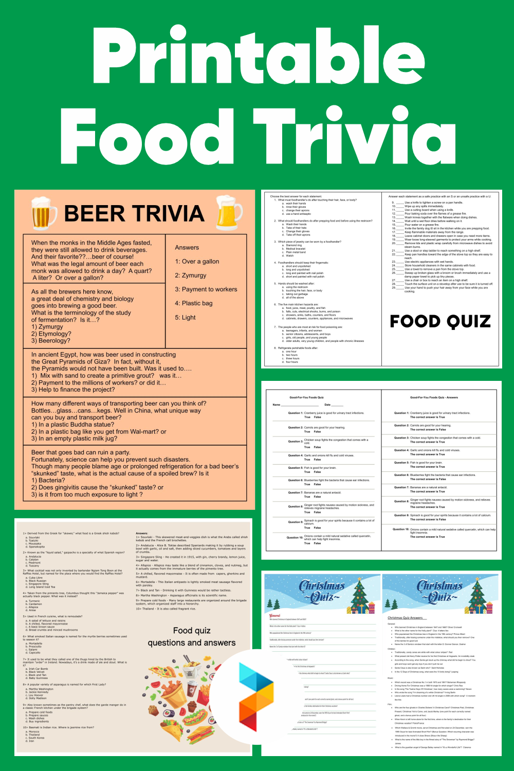 10 Best Printable Food Trivia Printablee Com