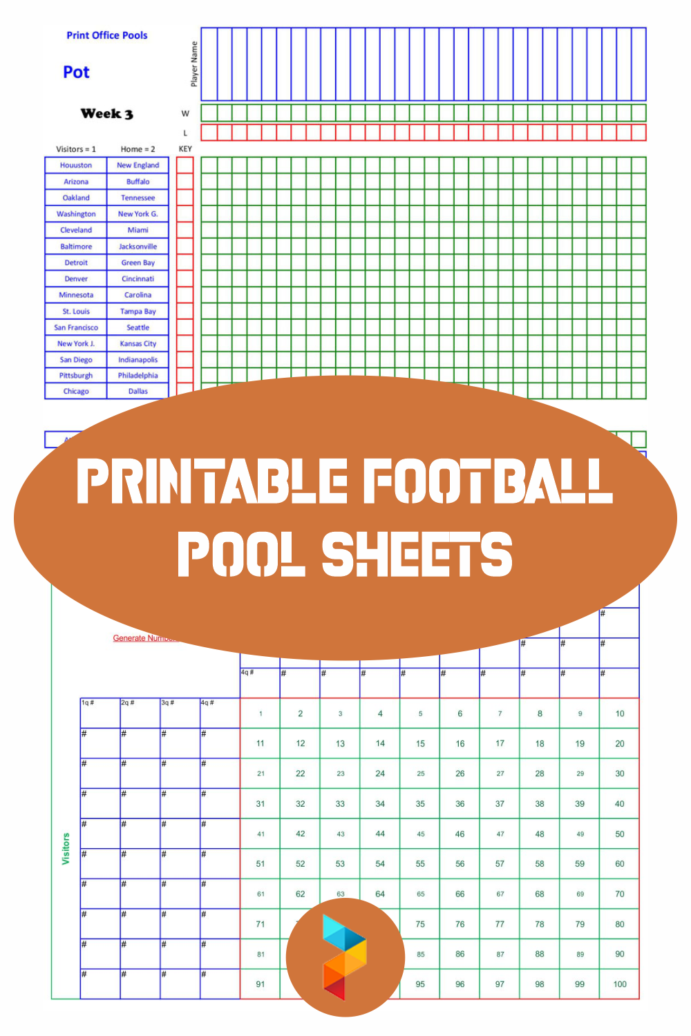 Printable 2023 Football Pool Templates, Sheets, Cards