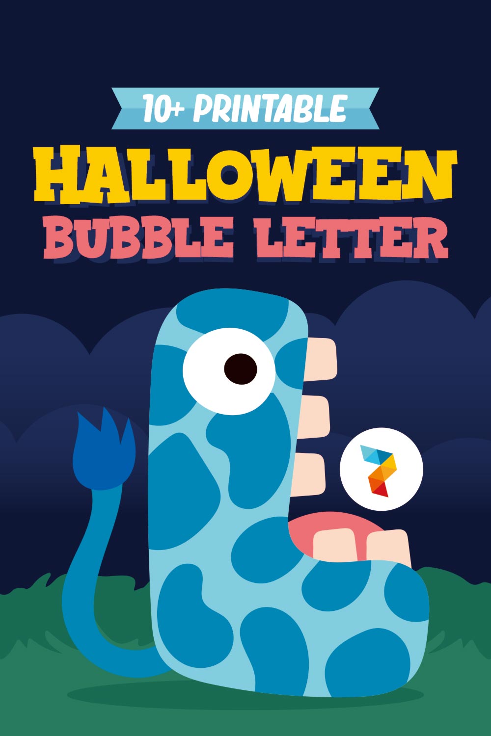 Printable Halloween Bubble Letter L