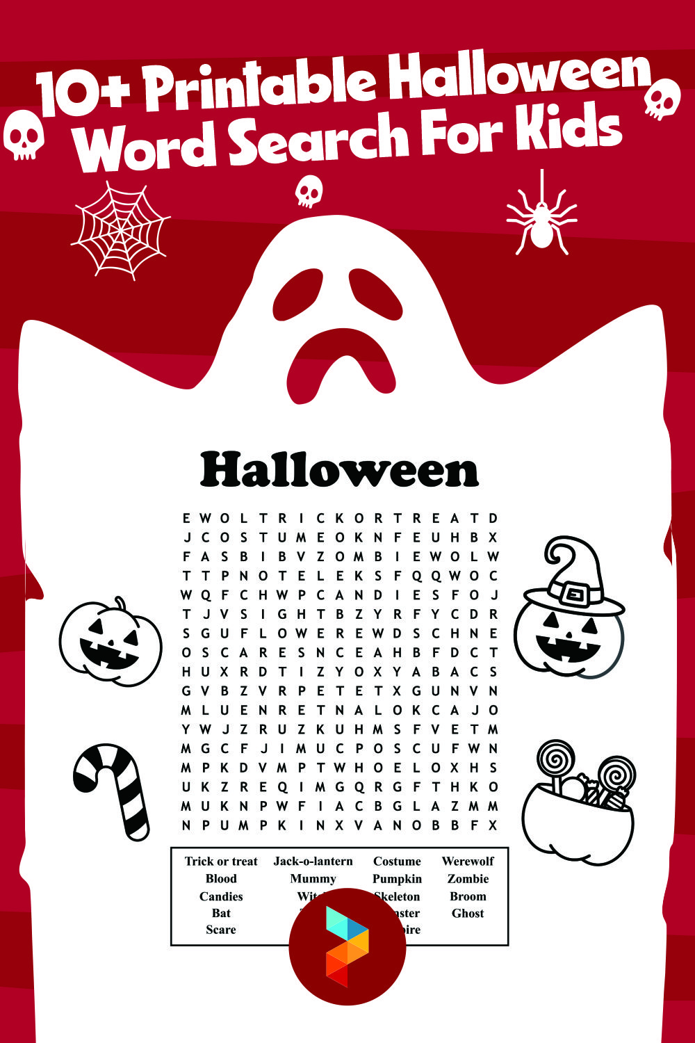 Printable Halloween Word Search For Kids