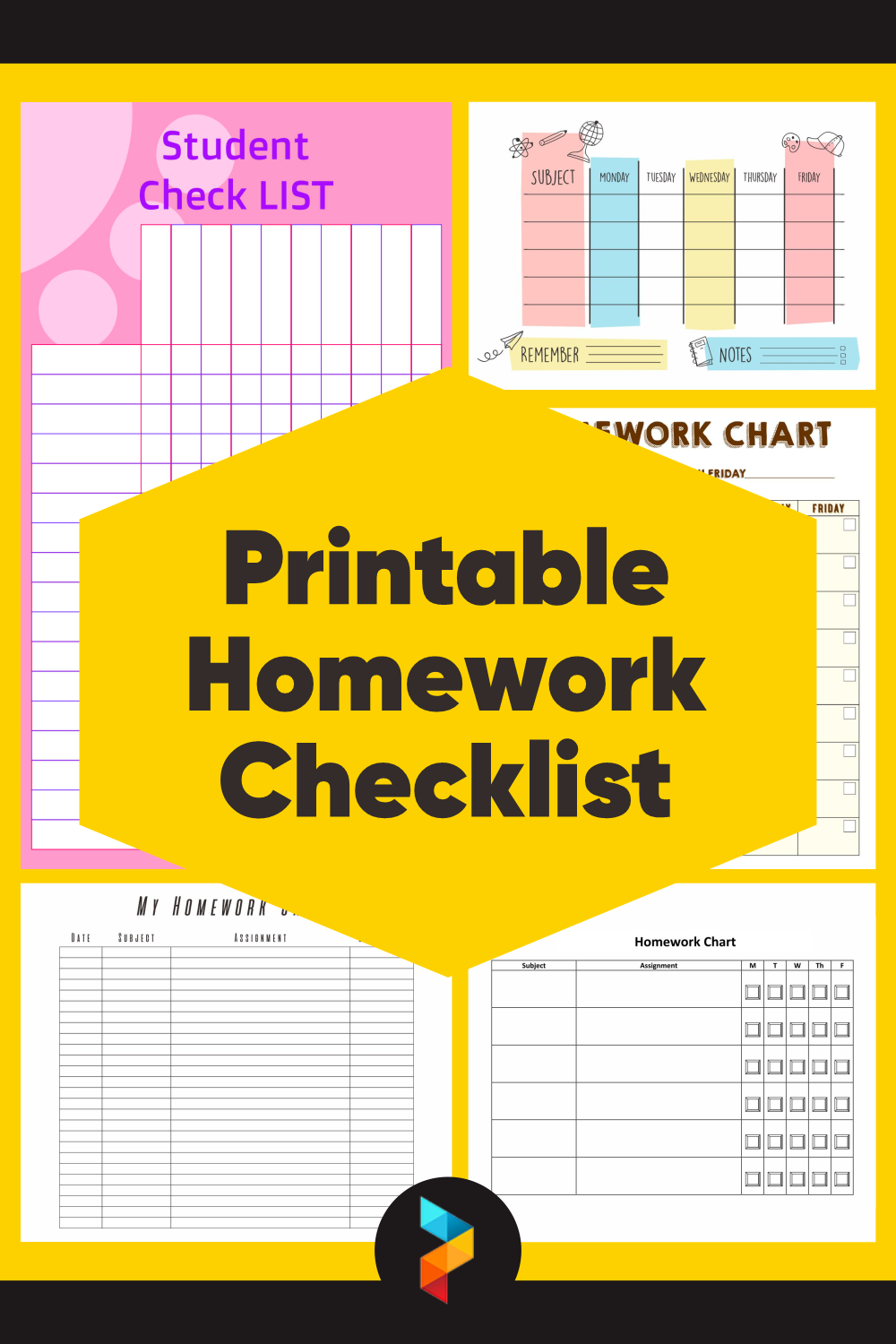 5 Best Free Printable Homework Checklist Printablee Com