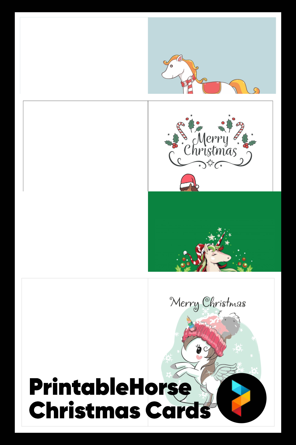Printable Horse Christmas Cards