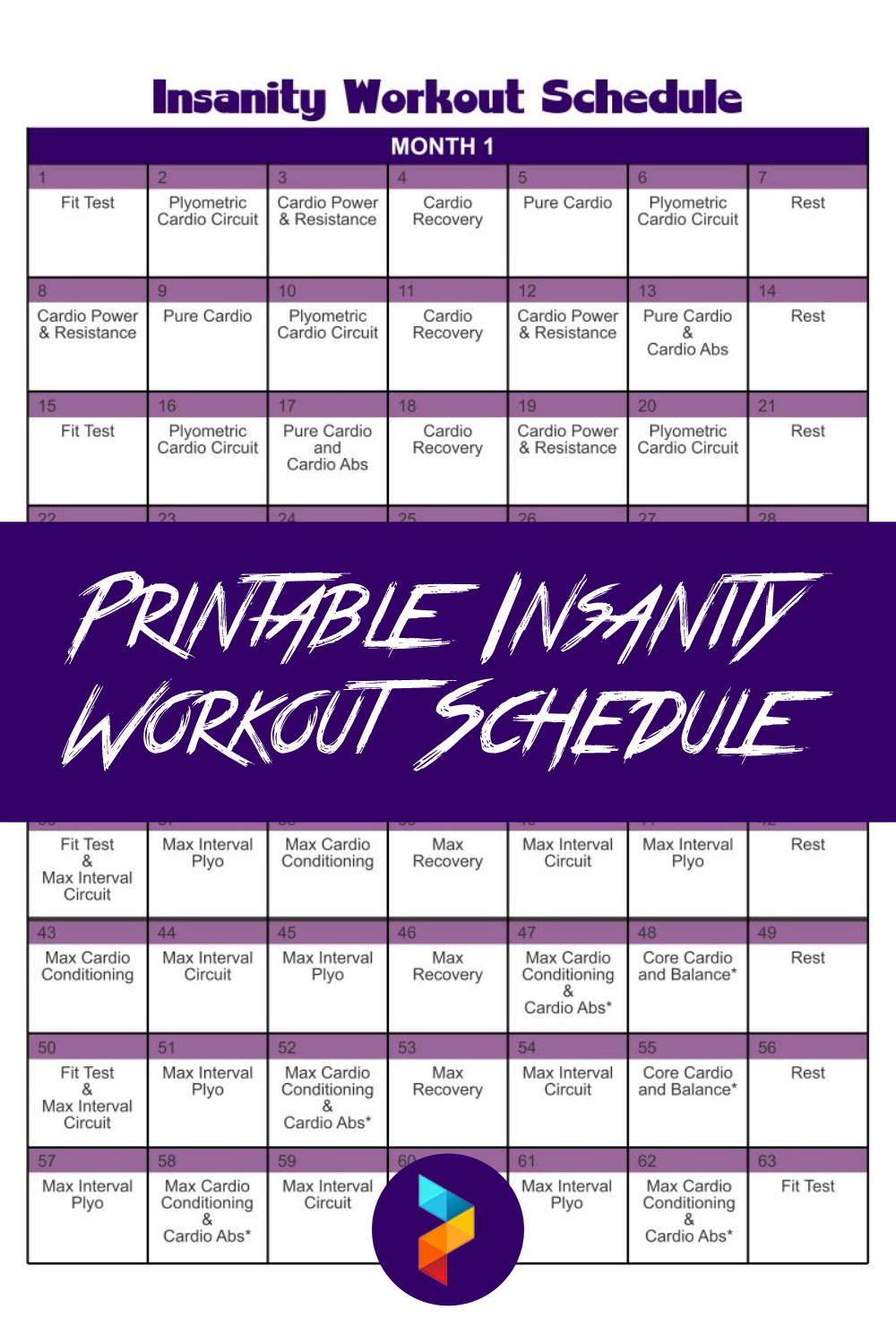 Insanity Workout Schedule