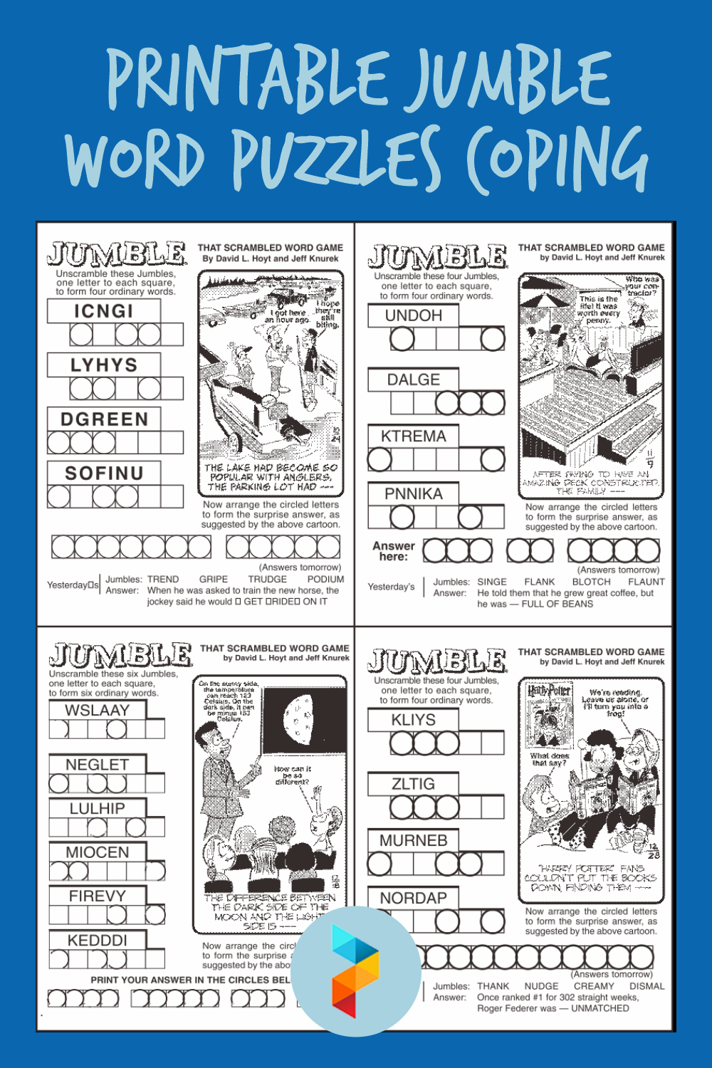 jumble scrambled word game answers