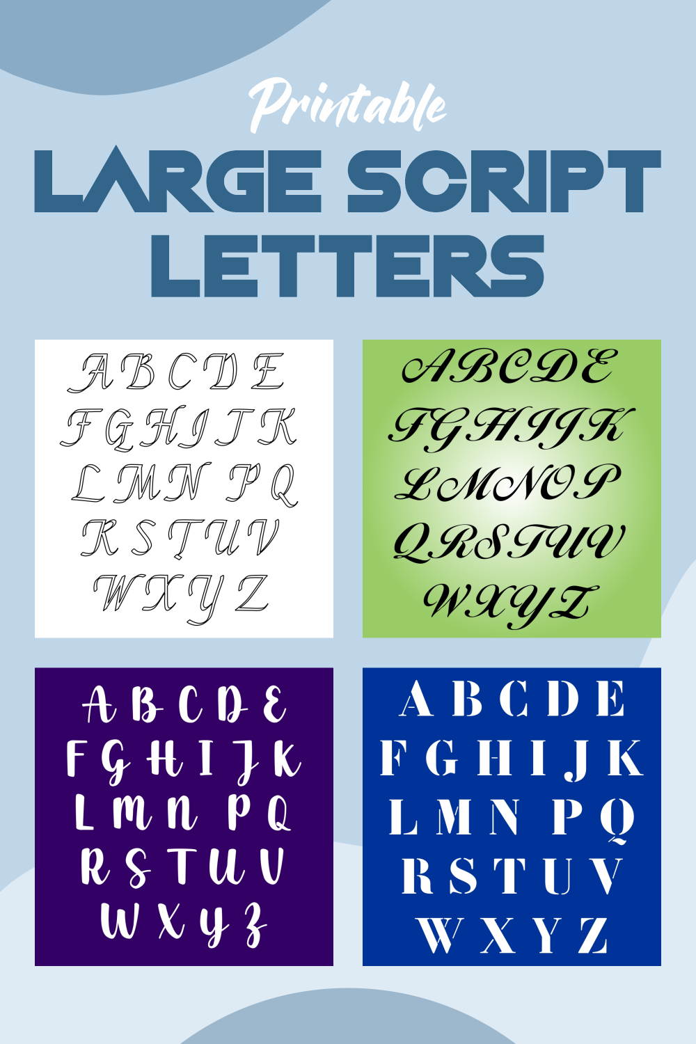 Printable Large Script Letters