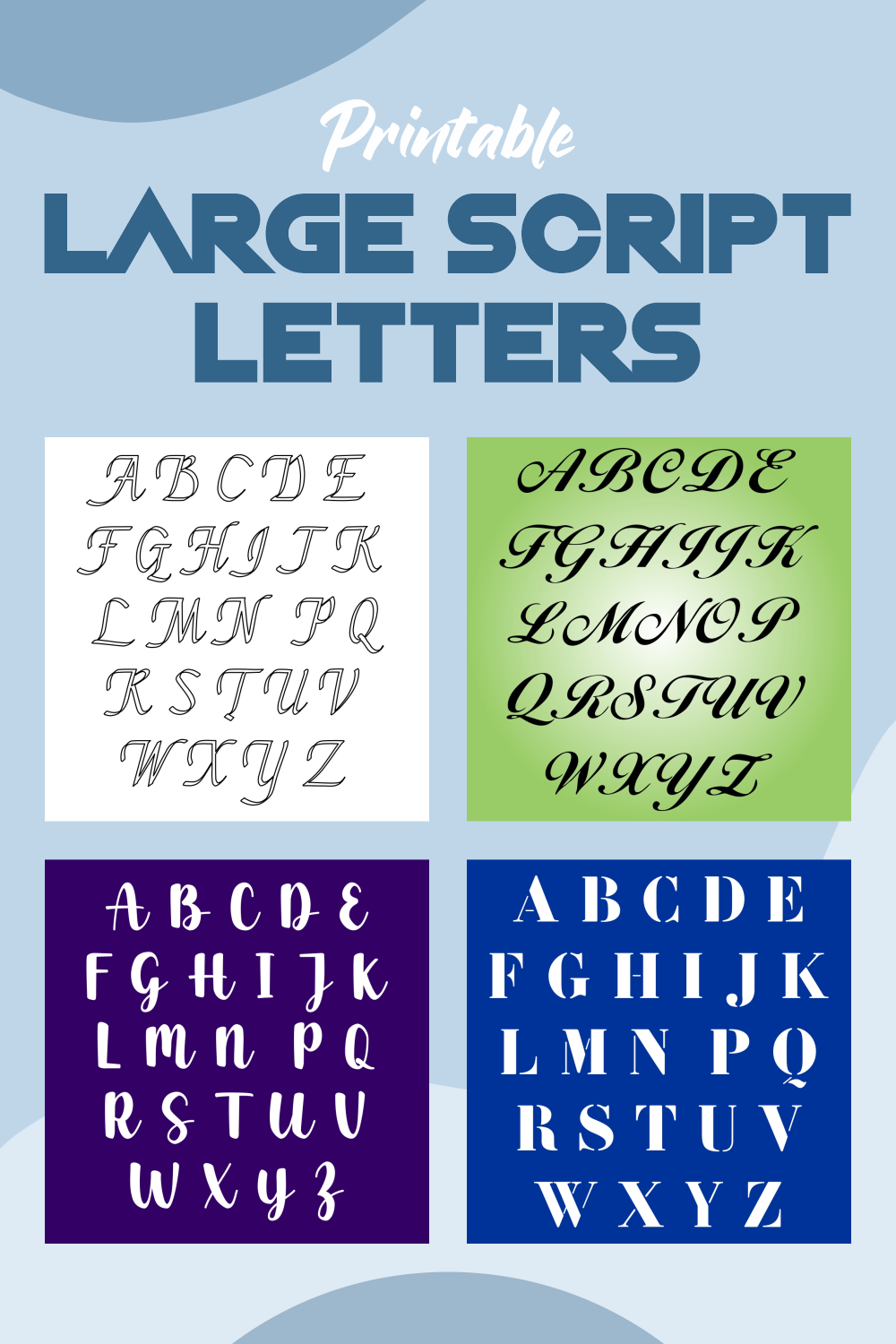 10 Best Printable Large Script Letters PDF for Free at Printablee