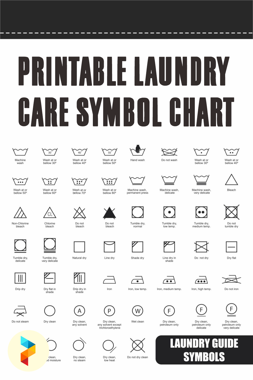 10 Best Printable Laundry Care Symbol Chart