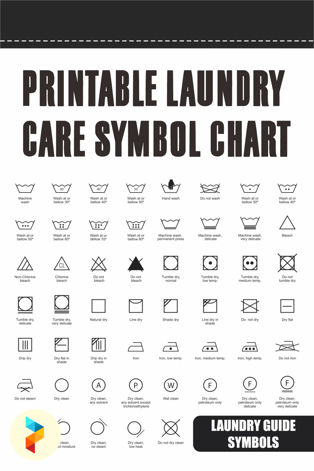 10 Best Printable Laundry Care Symbol Chart PDF for Free at Printablee