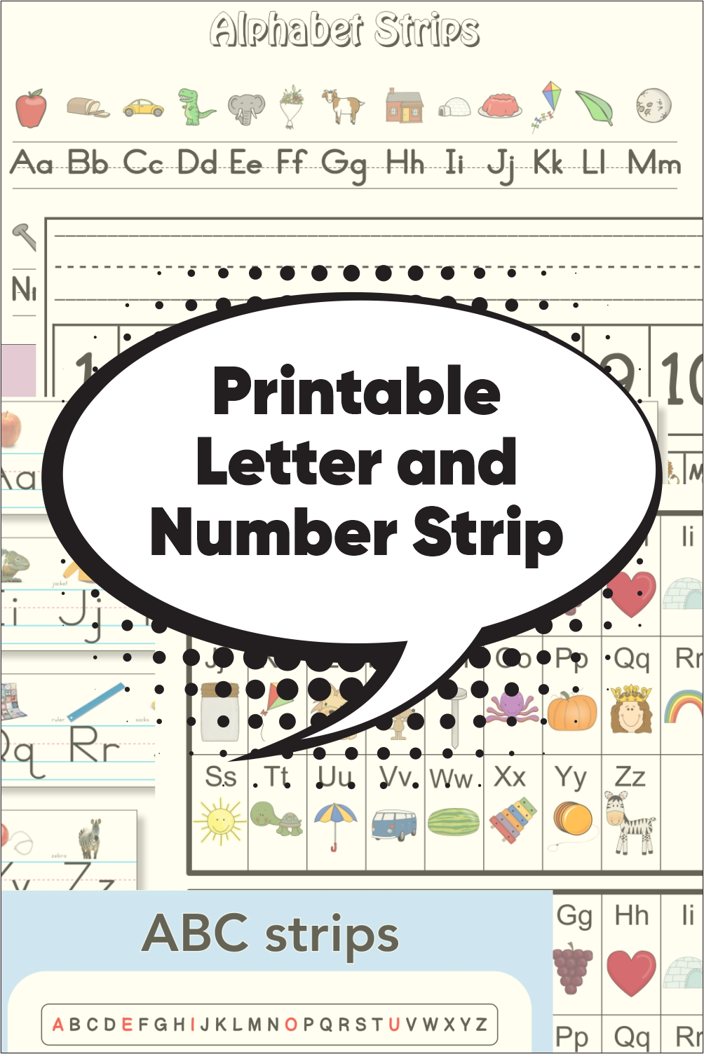 Printable Letter And Number Strip