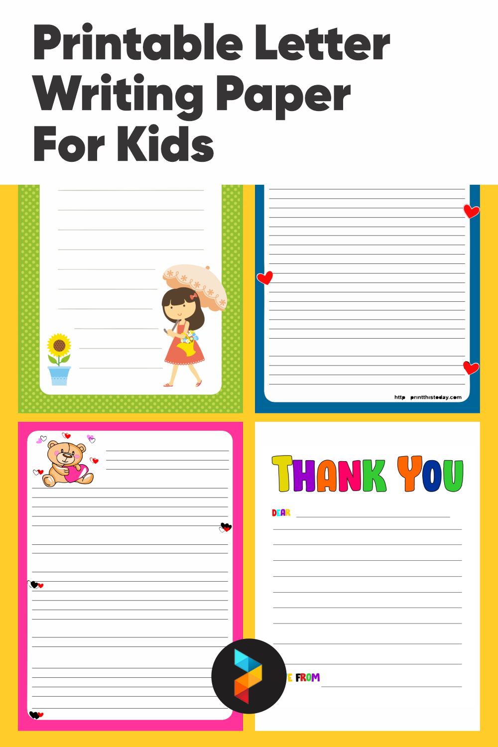 Letter Writing Paper For Kids - 10 Free PDF Printables | Printablee