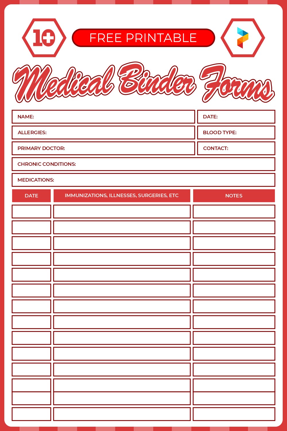 Medical Binder Forms