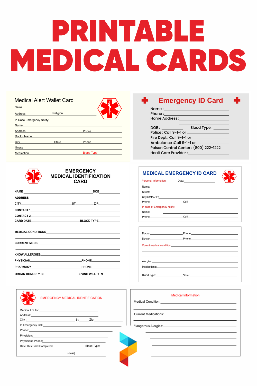 10 Best Free Printable Medical Cards Printablee