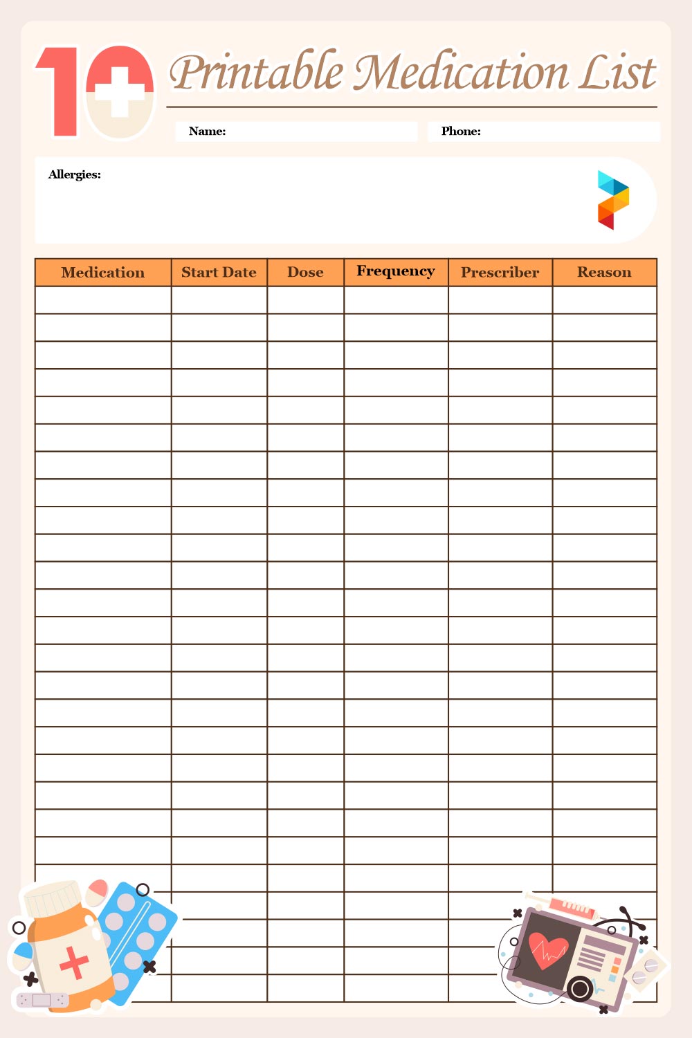 Best Printable Medication List Pdf For Free At Printablee