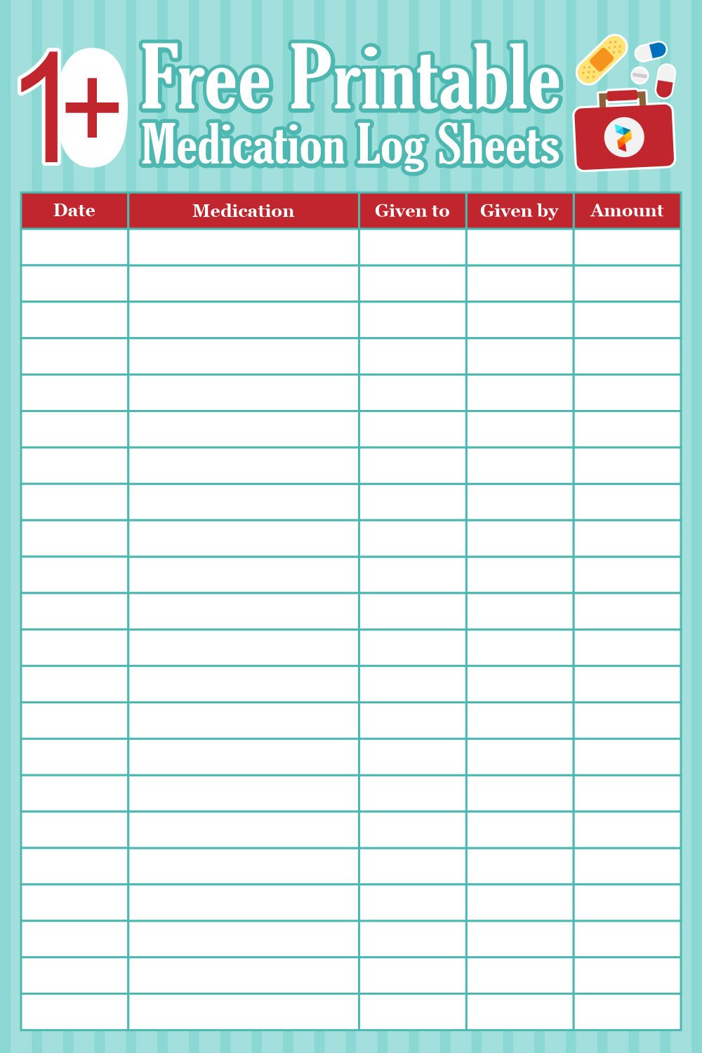 Free Printable Medication Log Sheet Pdf