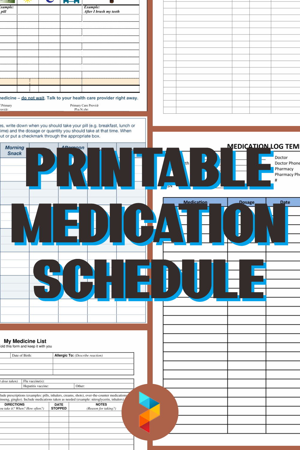 Printable Medication Schedule