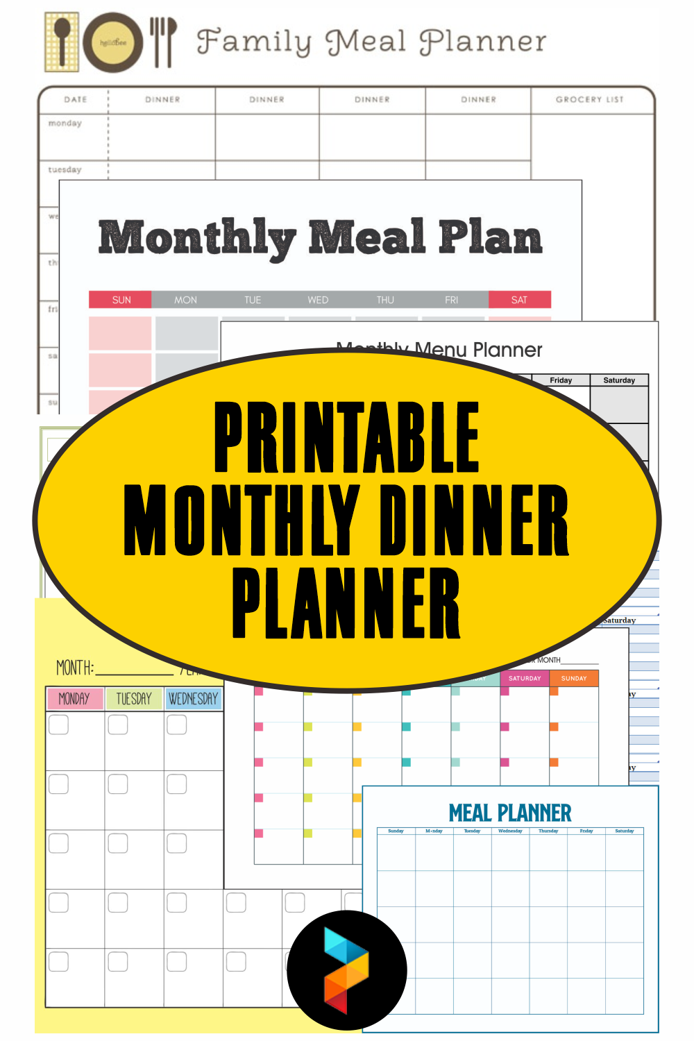 8 best printable monthly dinner planner printableecom