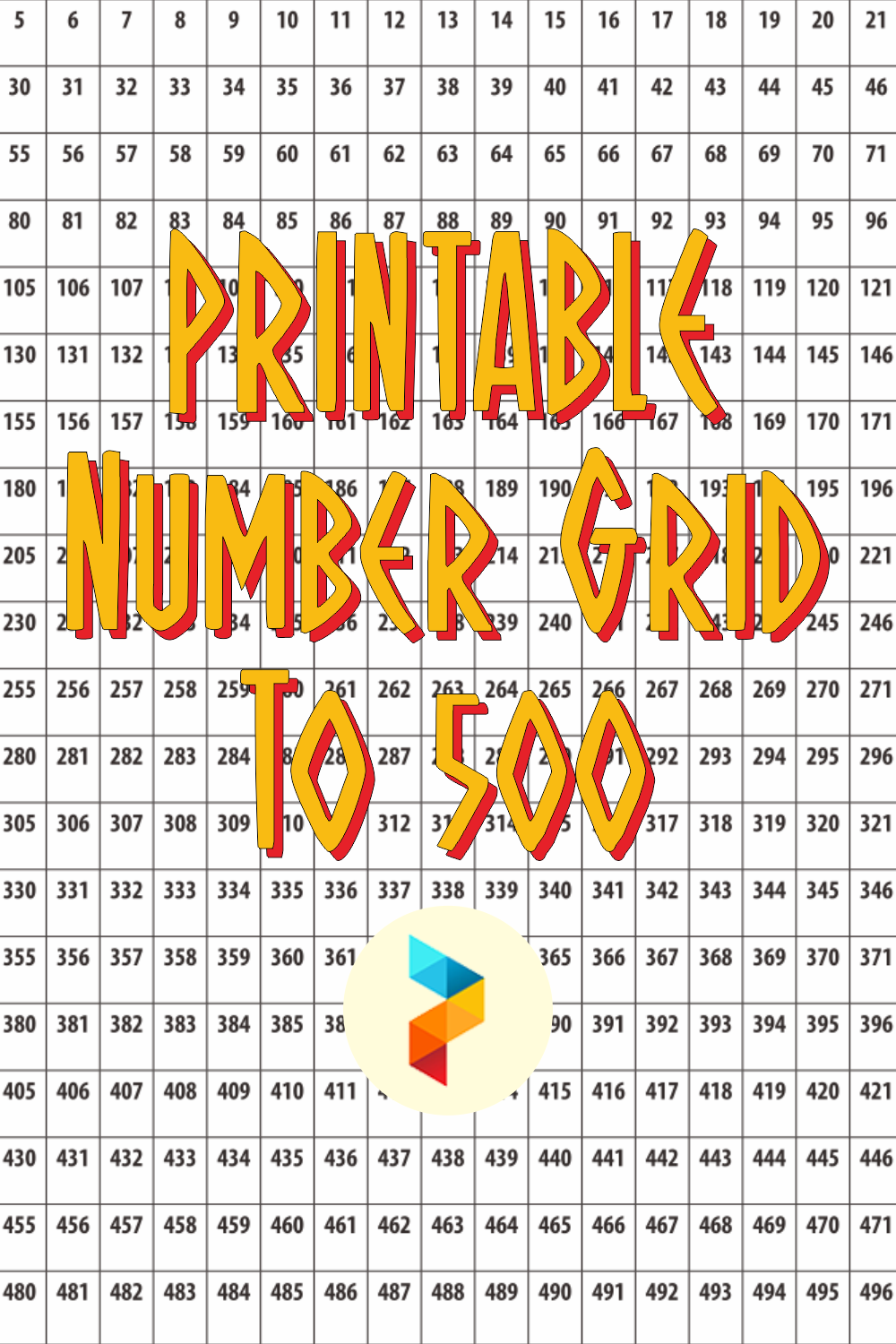 Numbers 1 To 500 Worksheet