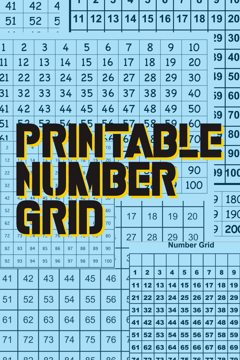 Math Number Grid Printable Number Grid Printable Numbers Math Numbers Gambaran