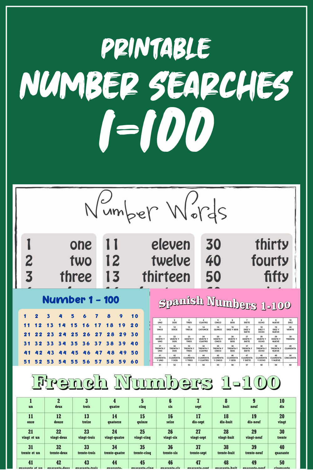 Number Word Search Free Printable - Word Search Maker