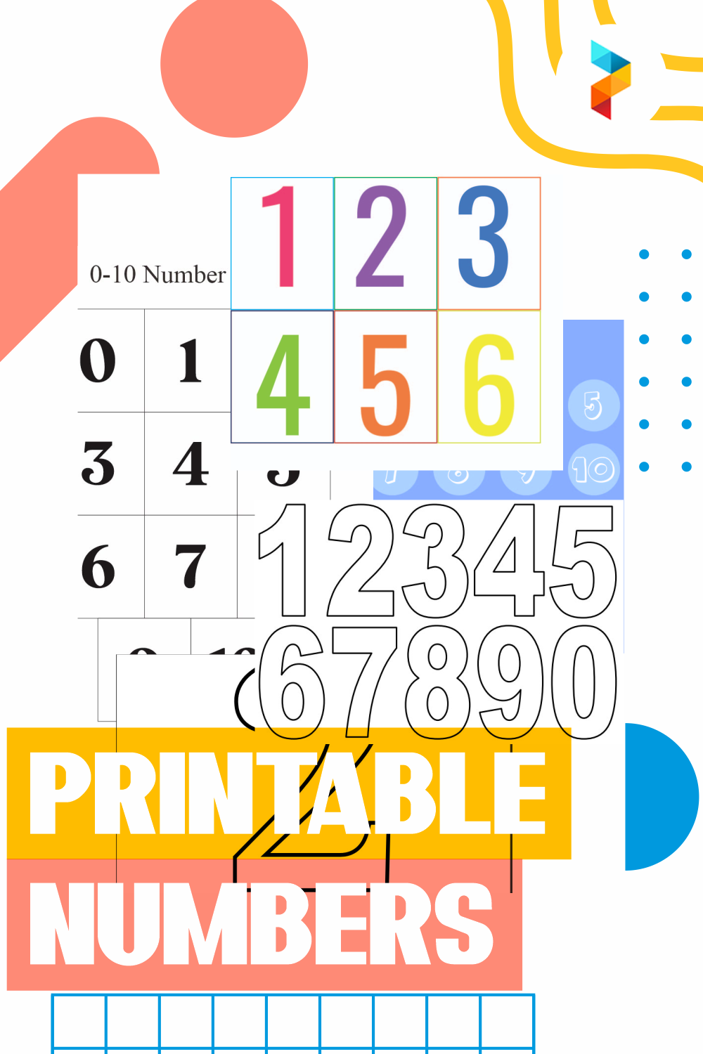 Printable Colored Numbers 1-10 / Number Wall Cards For Preschoolers