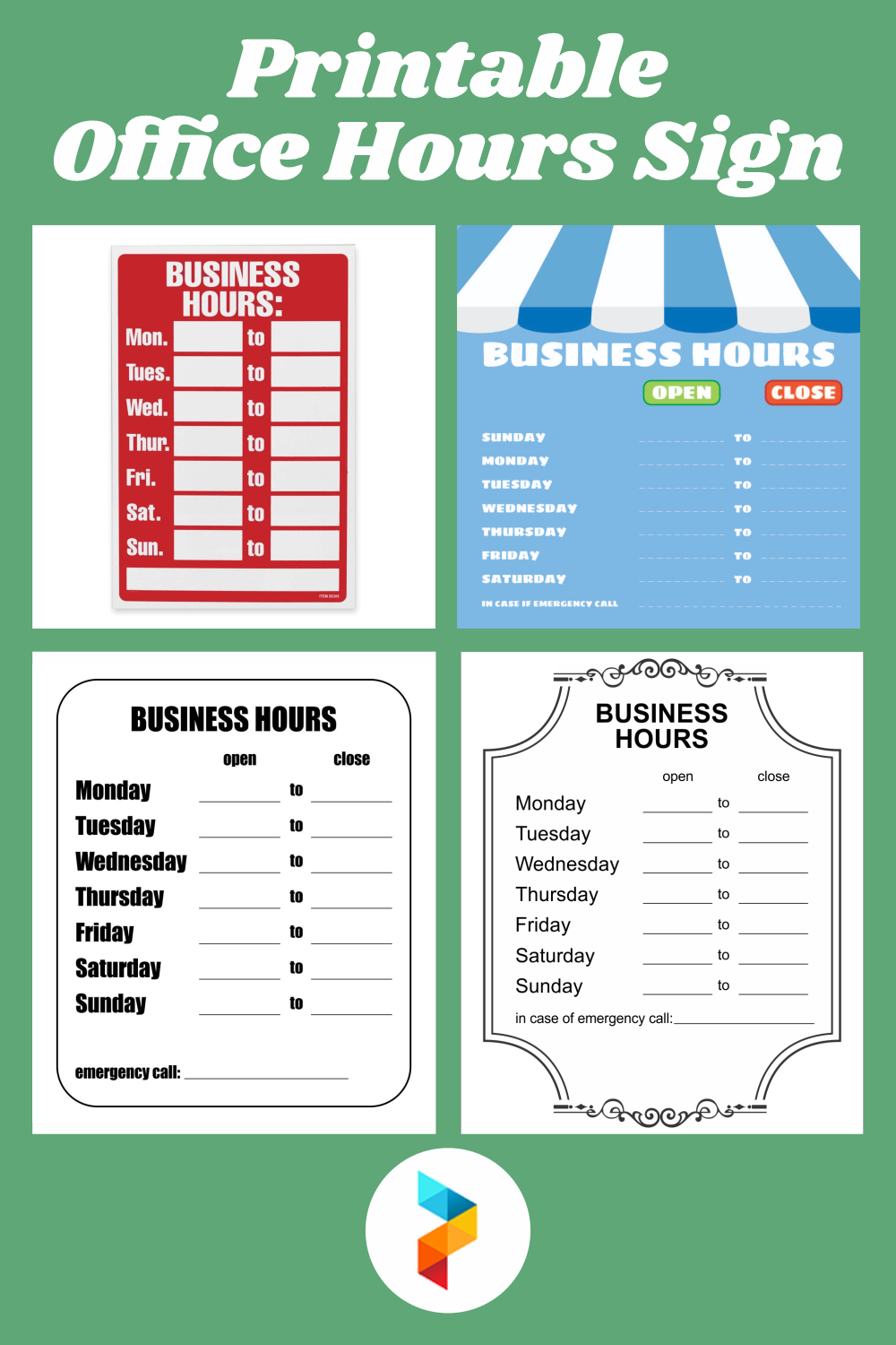 6 Best Printable Office Hours Sign 