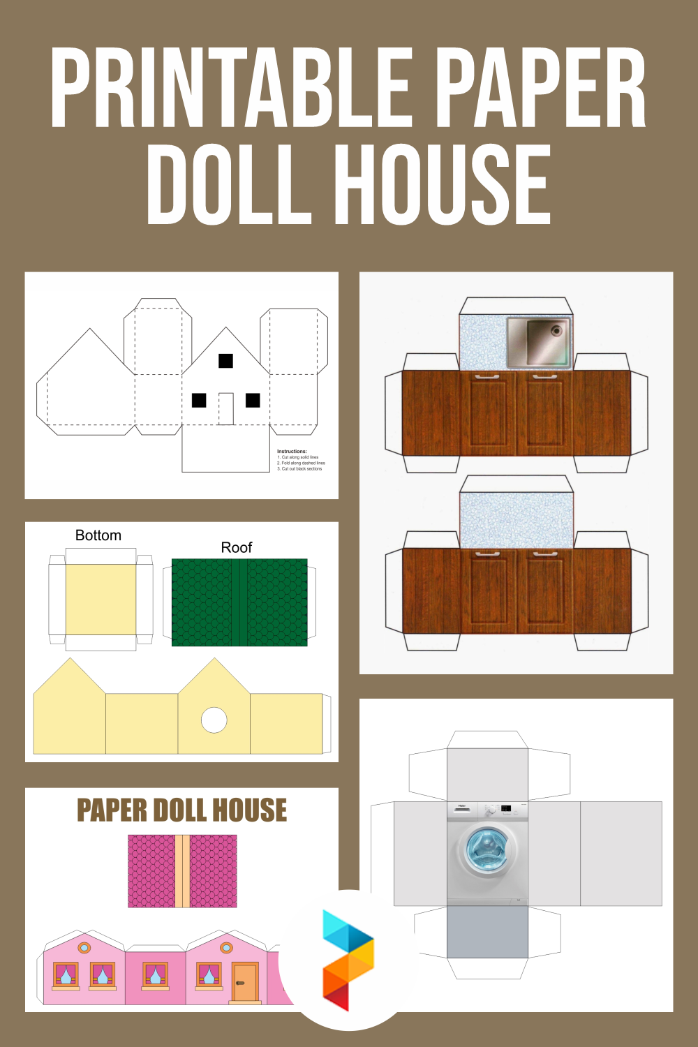 Pop-Up Paper Doll House Files For Printing and Cutting.
