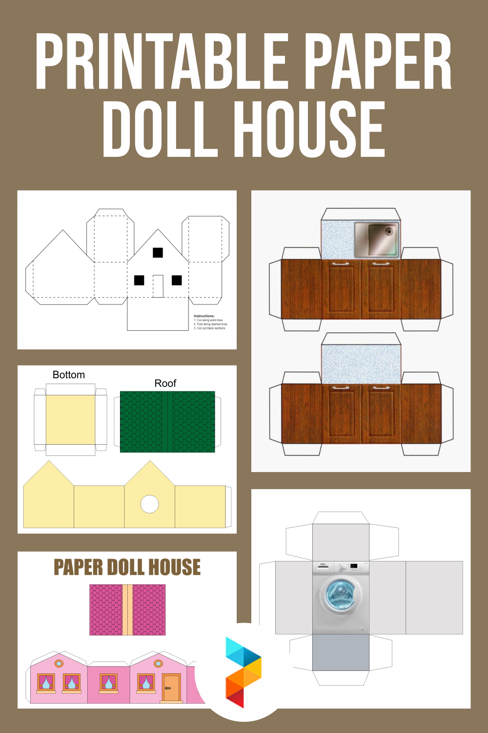 Free Printable Paper Dollhouse Template - Printable Templates Free