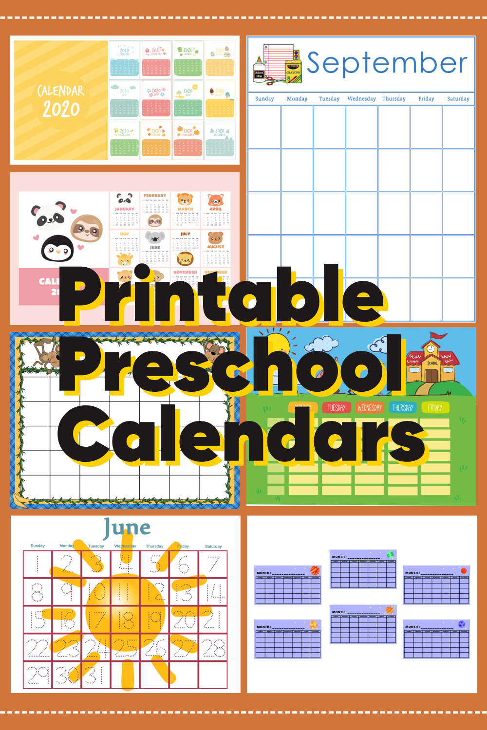 22 Best Free Printable Preschool Calendars - printablee.com Intended For Blank Calendar Template For Kids