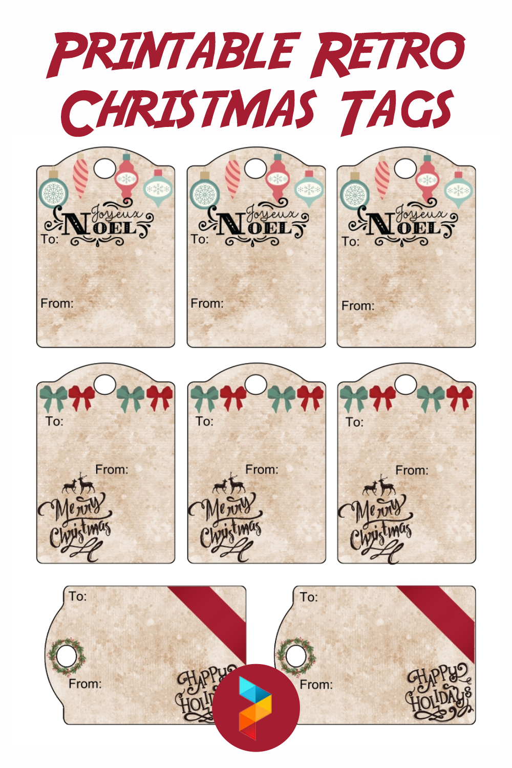 Retro Christmas Tags