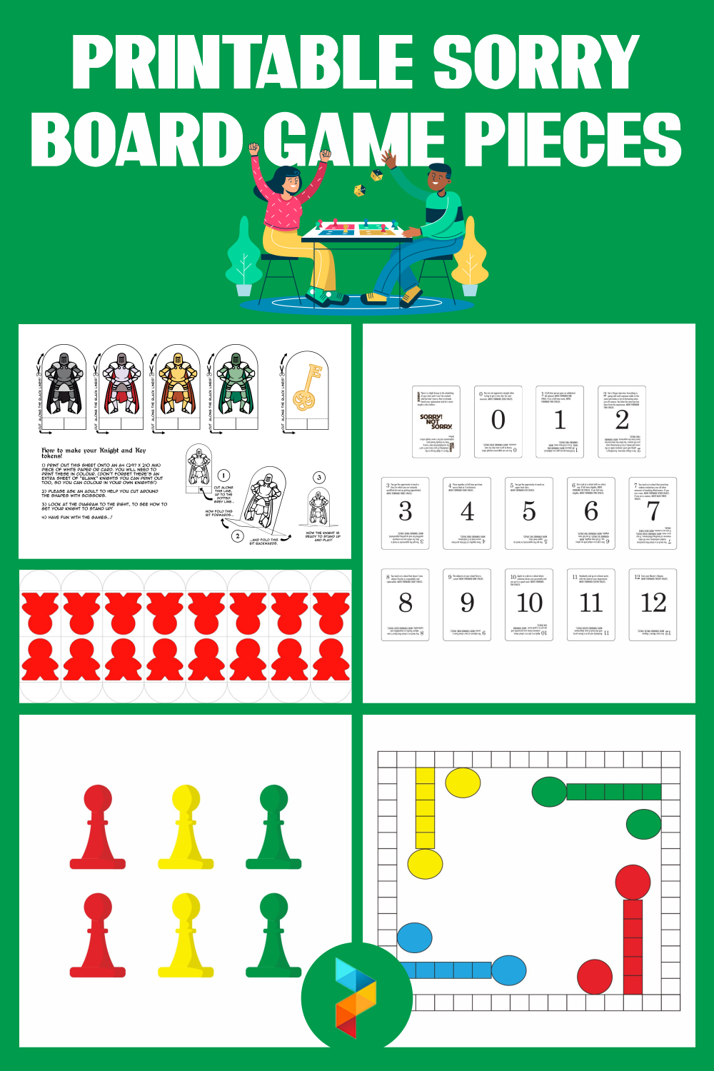 7 Best Printable Sorry Board Game Pieces Printablee Com