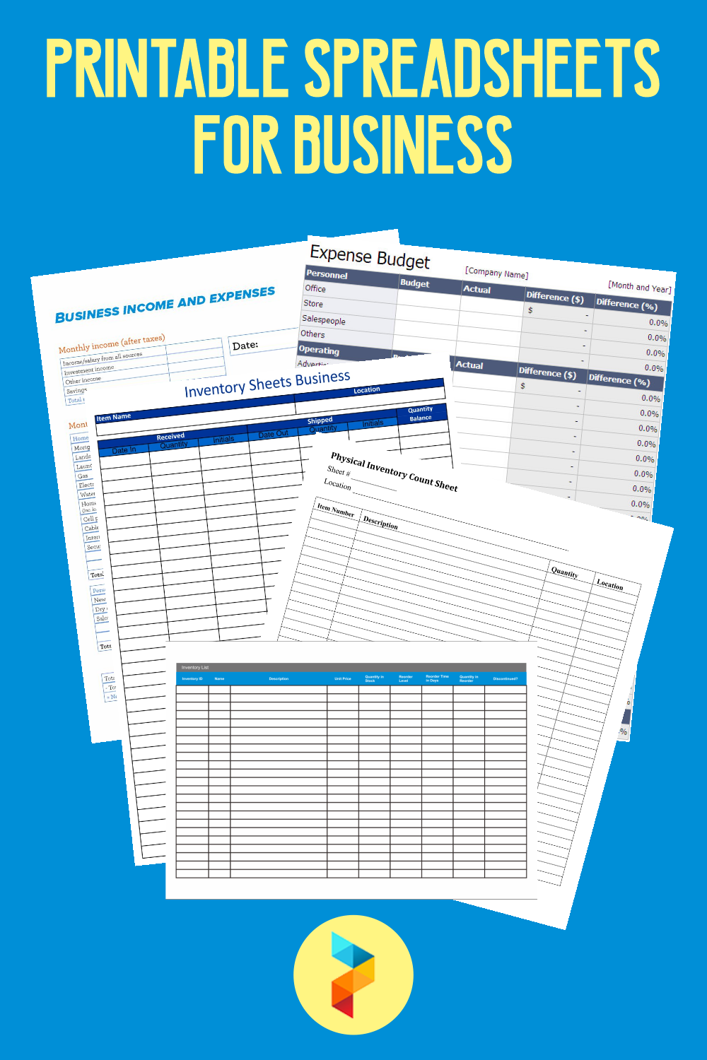 Printable Spreadsheets For Business