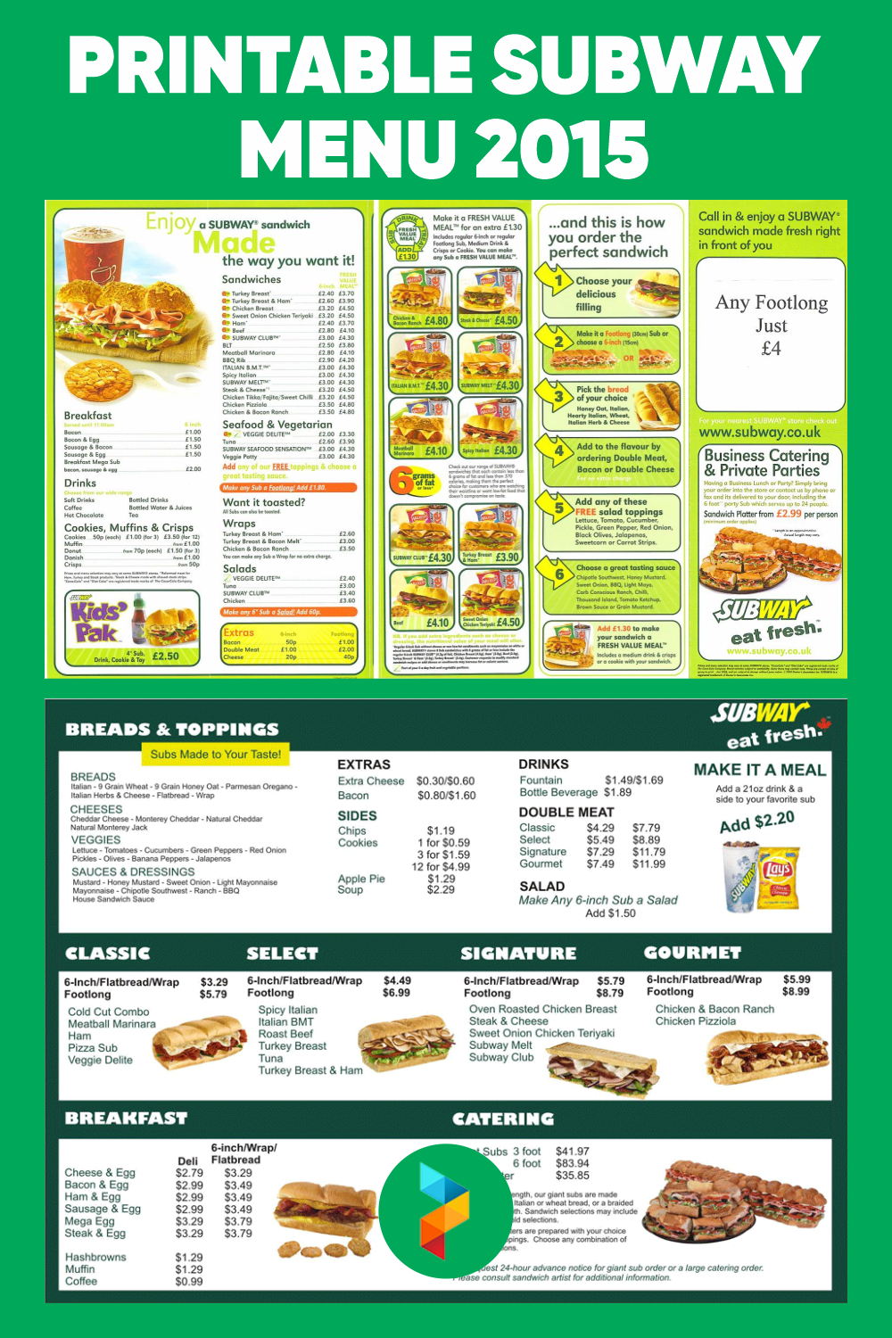 Printable Subway Menu 2022 2023 Calendar Printable