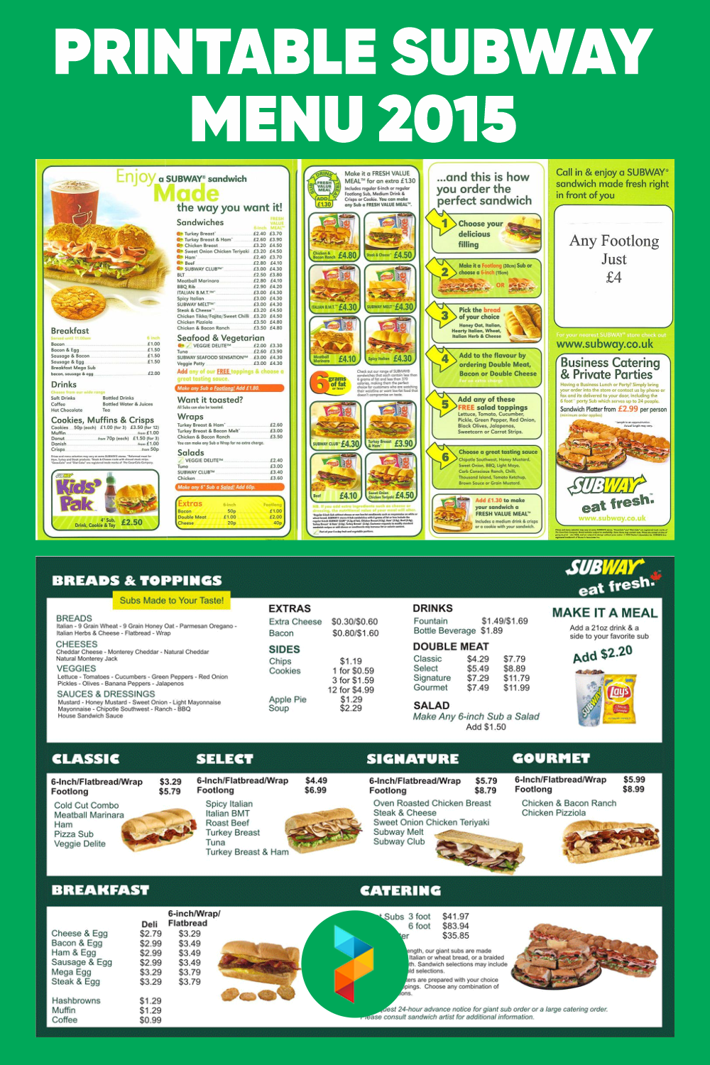 Printable Subway Menu Customize And Print