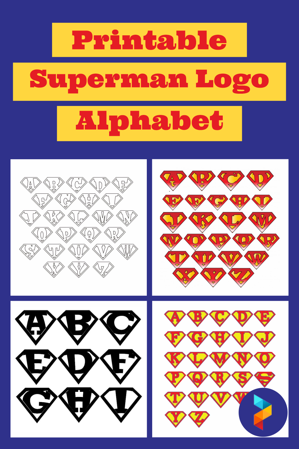 Printable Superman Logo Alphabet