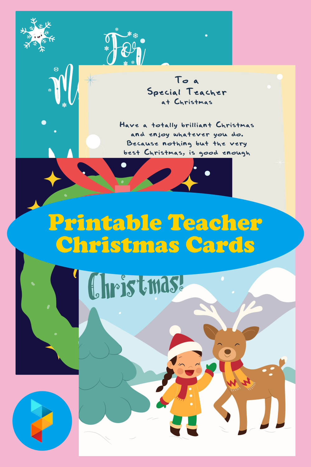 Teacher Christmas Cards 9 Free PDF Printables Printablee