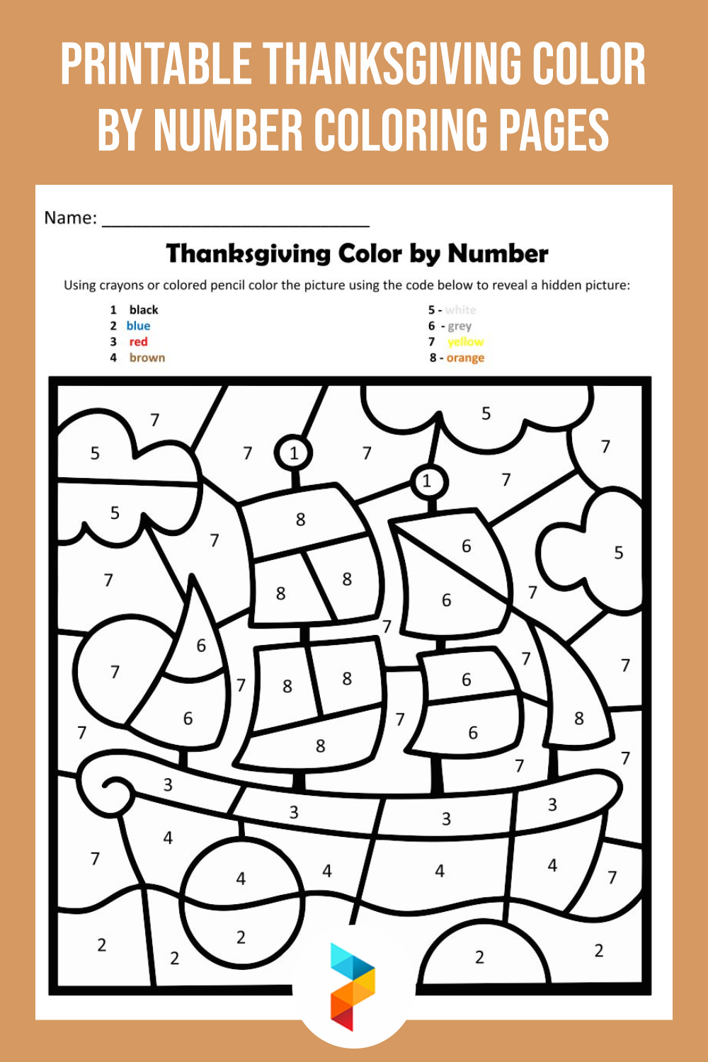 Printable Thanksgiving Color By Number Coloring Pages