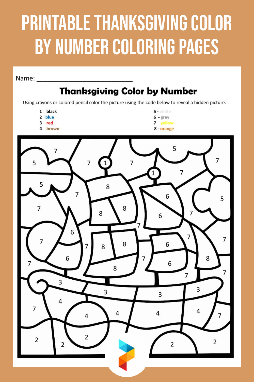 Printable Thanksgiving Color By Number