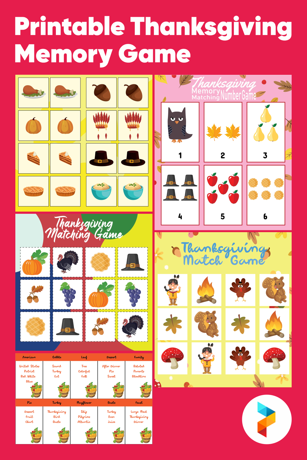 10 Best Printable Thanksgiving Memory Game PDF for Free at Printablee