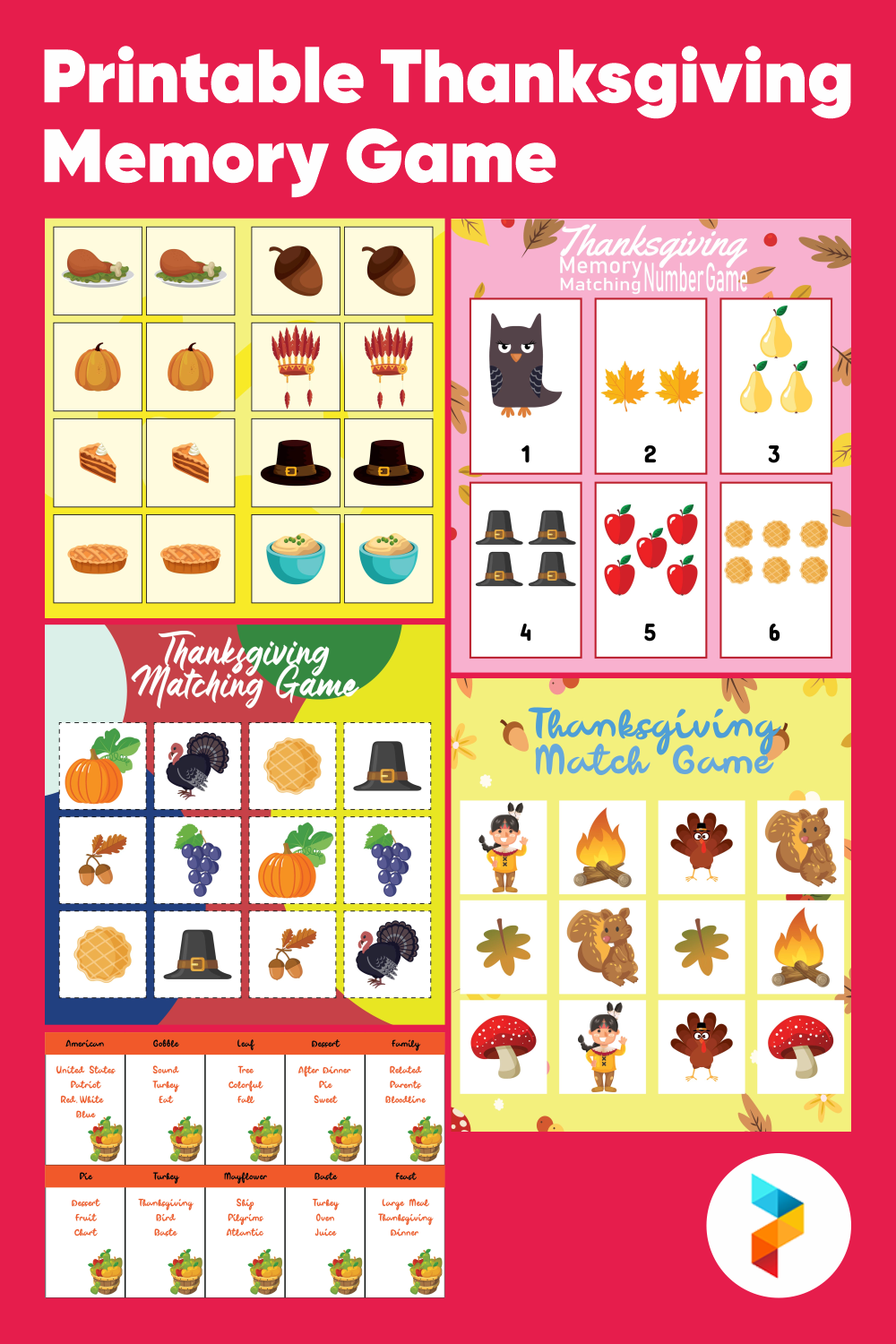 10 Best Printable Thanksgiving Memory Game Printablee